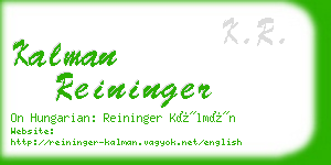 kalman reininger business card